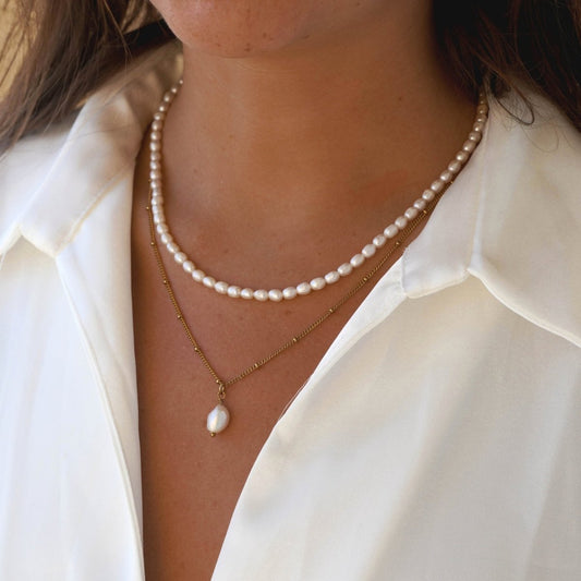 Necklace Aloha Mix Double 18K Gold Plated in 18K gold-plated – Meiva necklace view 2