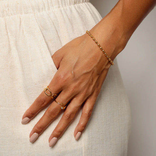 Bracelet Bead Chain 18K Gold Plated in 18K gold-plated – Meiva necklace view 2