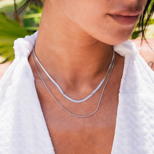 Set Essentials Necklace Silver – Meiva necklace view 2