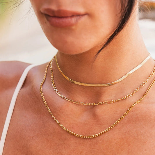 Set Chain 18K Gold Plated in 18K gold-plated – Meiva necklace view 2