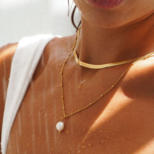 Necklace Shine Double Set 18K Gold-Plated in 18K gold-plated – Meiva necklace view 2