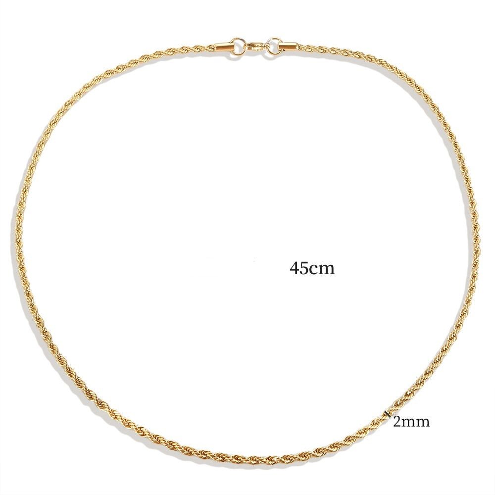 Necklace Fine 2mm Brazilian Chain 18K Gold-Plated in 18K gold-plated – Meiva necklace view 4
