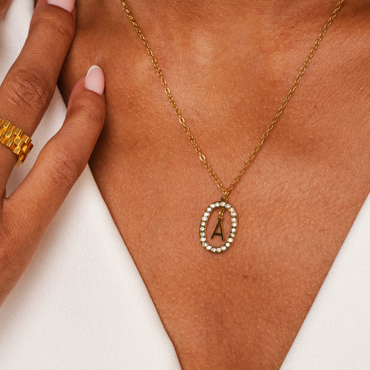 Necklace Prism Initial Letter 18K Gold Plated in 18K gold-plated – Meiva necklace view 2