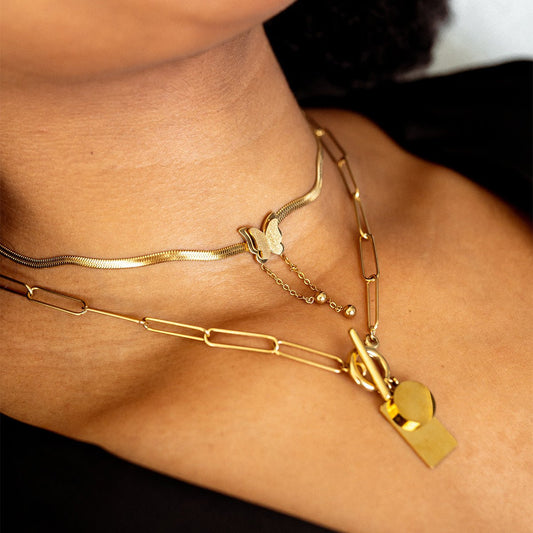 Necklace Free Butterfly Mesh 18K Gold-Plated in 18K gold-plated – Meiva necklace view 2