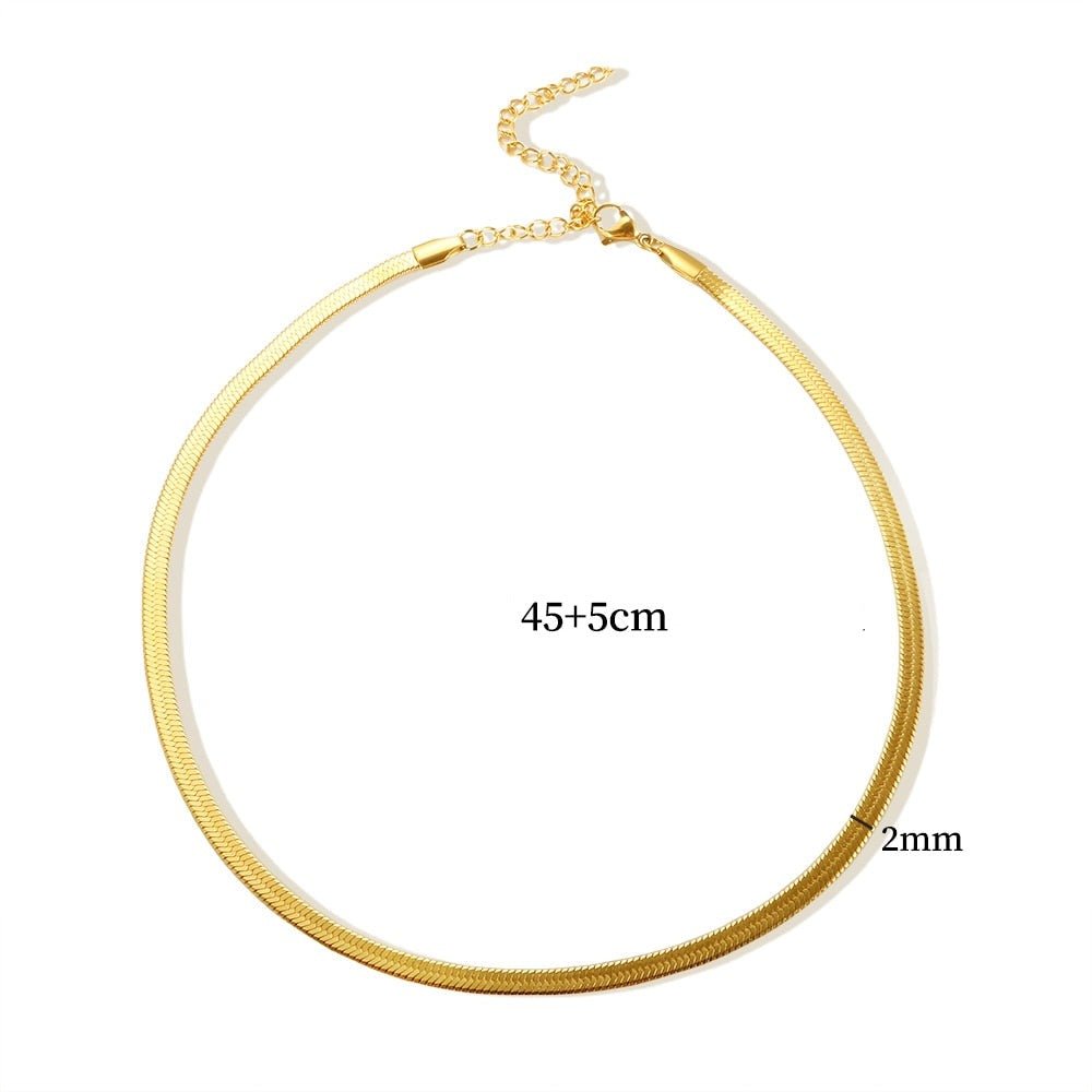 Necklace Fine 2mm Snake Chain 18K Gold-Plated in 18K gold-plated – Meiva necklace view 3