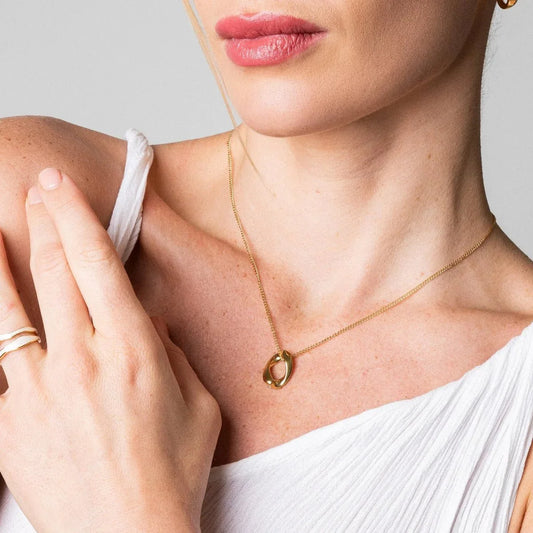 Necklace Link Pendant 18K Gold-Plated in 18K gold-plated – Meiva necklace view 2