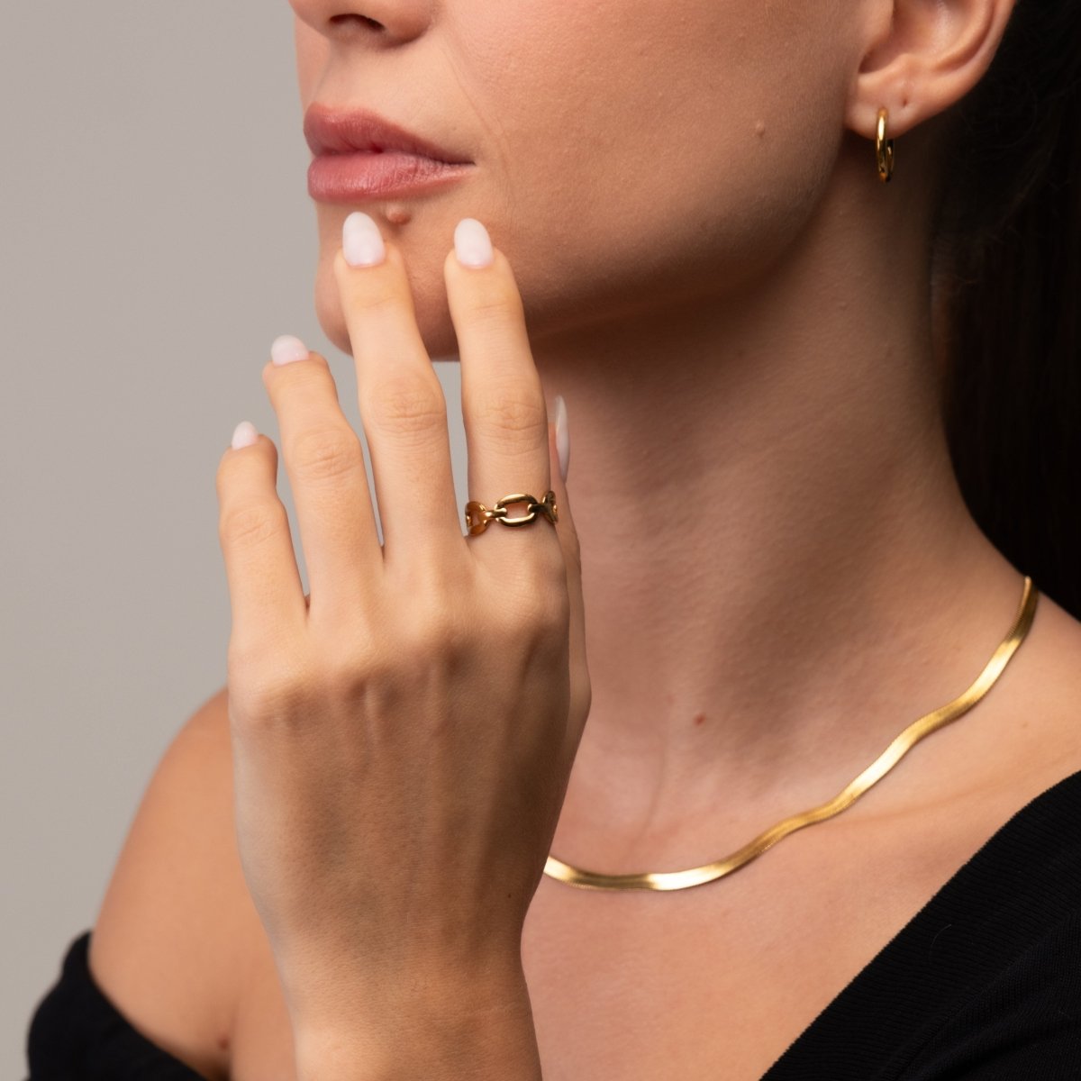 Ring Adjustable Link 18K Gold Plated in 18K gold-plated – Meiva ring view 5