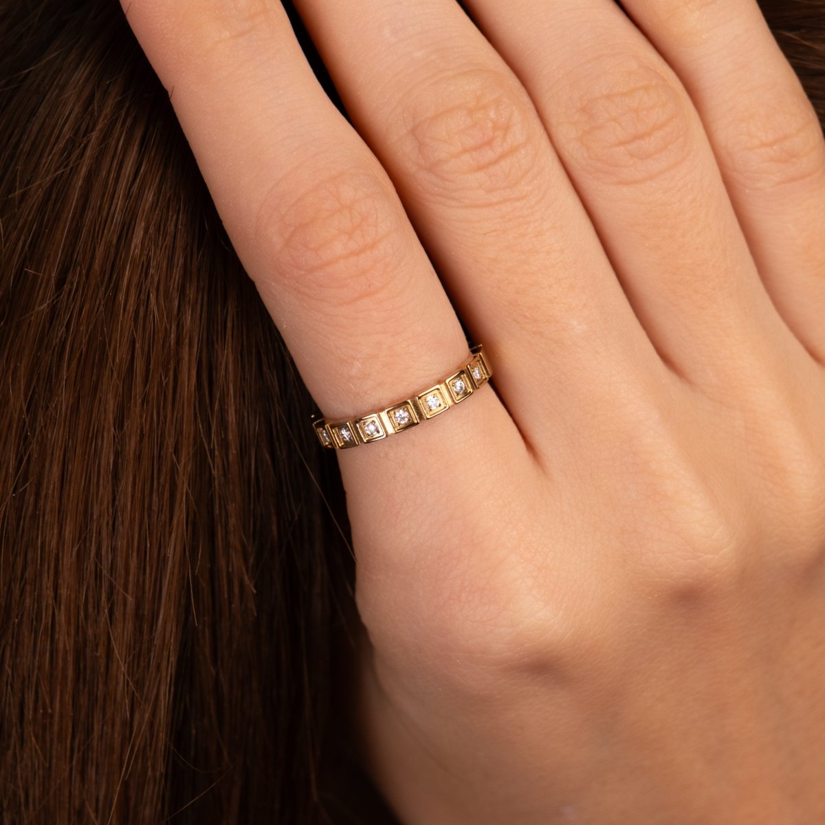 Ring Stone Block 18K Gold Plated in 18K gold-plated – Meiva ring view 8