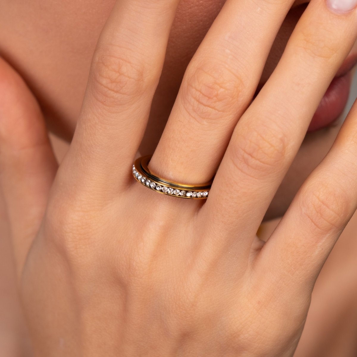 Ring Rotating Brilliant Gold Plated 18K in 18K gold-plated – Meiva ring view 5