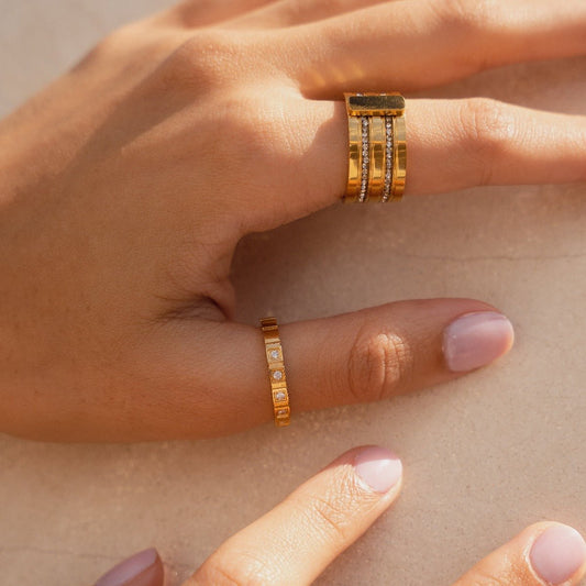 Ring Caviar Stack 18K Gold Plated in 18K gold-plated – Meiva ring view 2