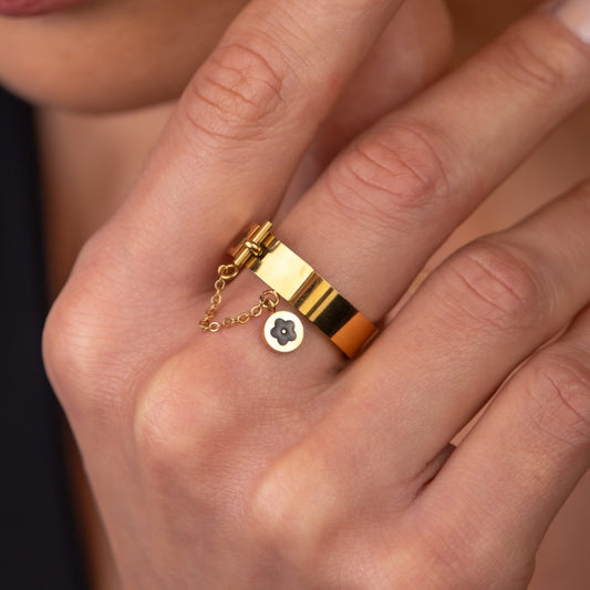 Ring Charm 18K Gold Plated in 18K gold-plated – Meiva ring view 2