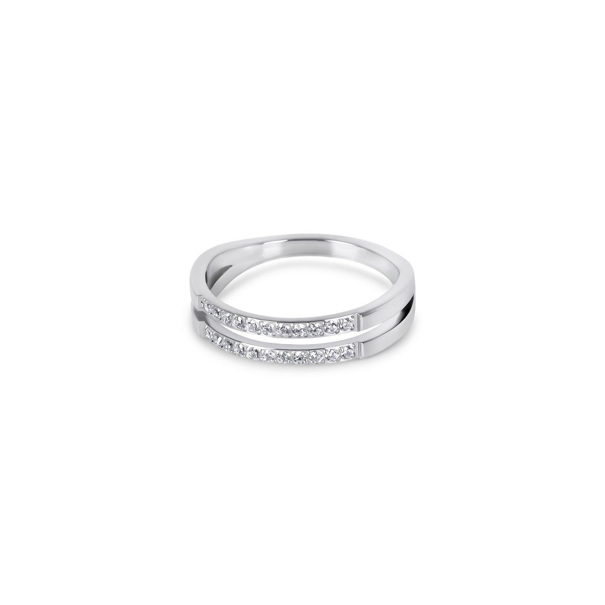 Ring Double Sparkling Silver – Meiva ring