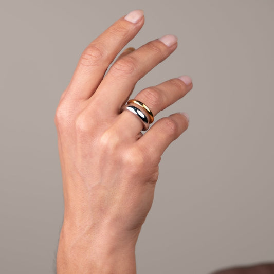 Ring Duality Adjustable Two-Tone Gold and Silver – Meiva ring view 2