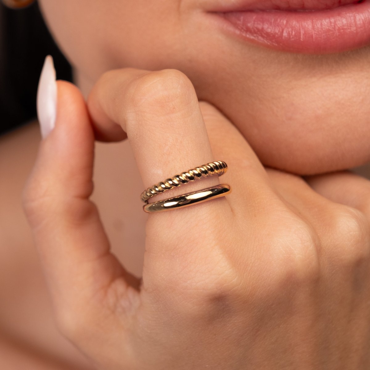 Ring Duo 18K Gold-Plated in 18K gold-plated – Meiva ring view 8