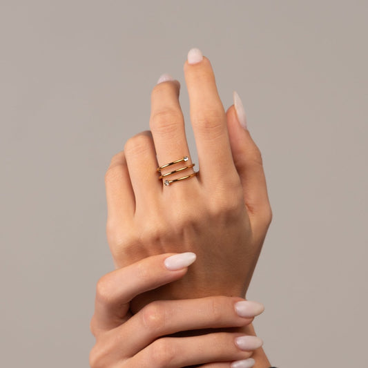 Ring Fine Spiral 18K Gold-Plated in 18K gold-plated – Meiva ring view 2