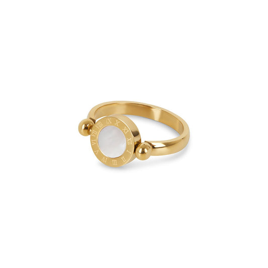 Ring Rotating Roman Numeral 18K Gold Plated in 18K gold-plated – Meiva ring view 2