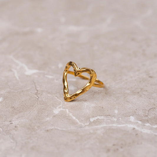Ring Organic Heart Adjustable 18K Gold Plated in 18K gold-plated – Meiva ring view 2