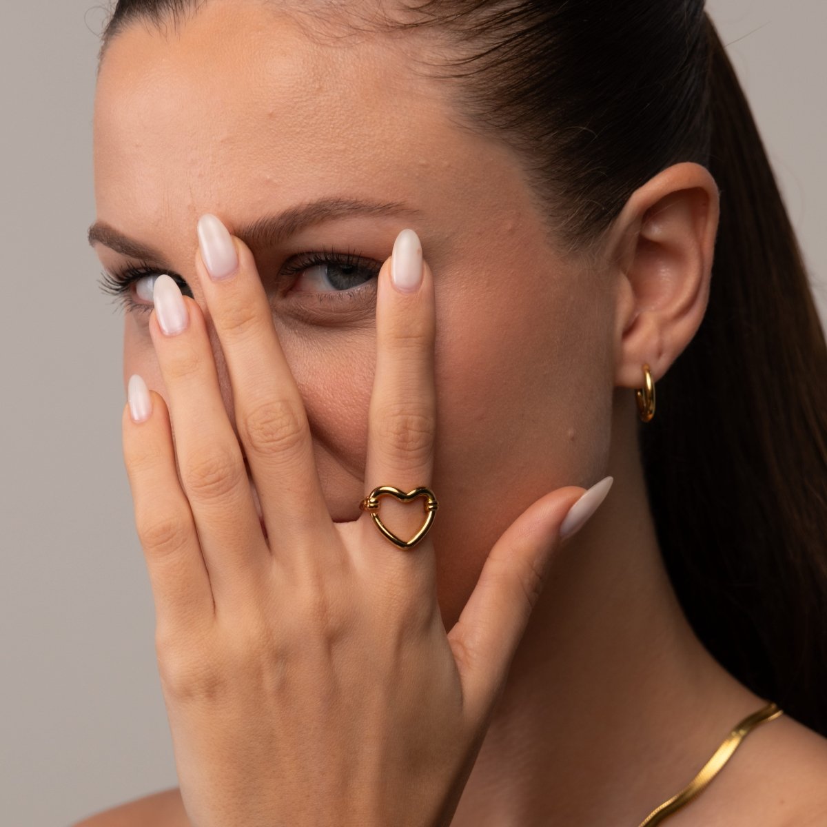 Ring Open Heart 18K Gold-Plated in 18K gold-plated – Meiva ring view 5