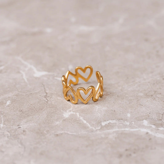 Ring Open Love Adjustable 18K Gold Plated in 18K gold-plated – Meiva ring view 2