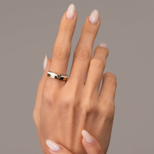 Ring Queen Crystal Stone 18K Gold-Plated in 18K gold-plated, crystal – Meiva ring view 2