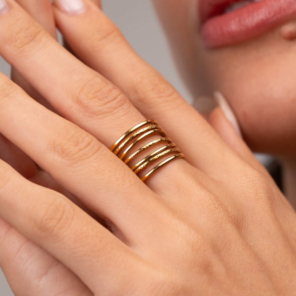 Ring Woven Adjustable 18K Gold Plated in 18K gold-plated – Meiva ring view 8