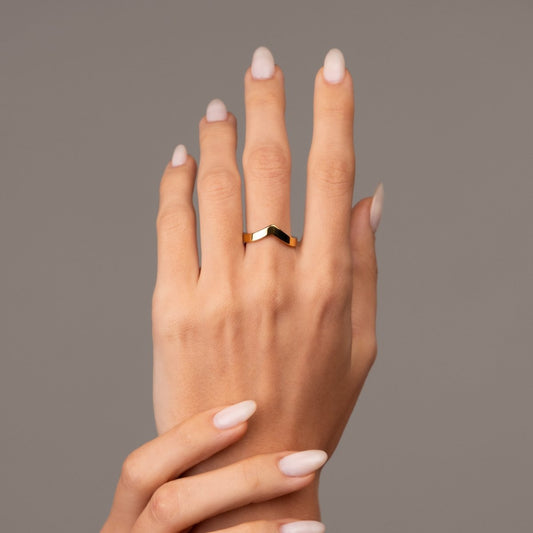 Ring Smooth Trinity 18K Gold Plated in 18K gold-plated – Meiva ring view 2