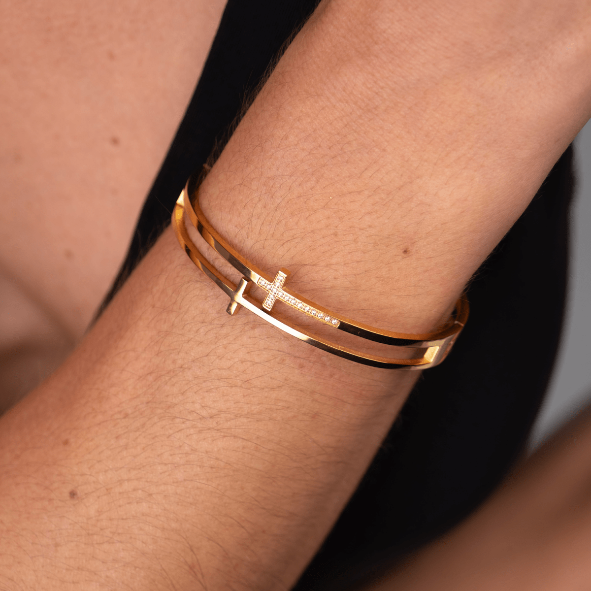 Set Cross 18K Gold Plated in 18K gold-plated – Meiva jewelry view 5