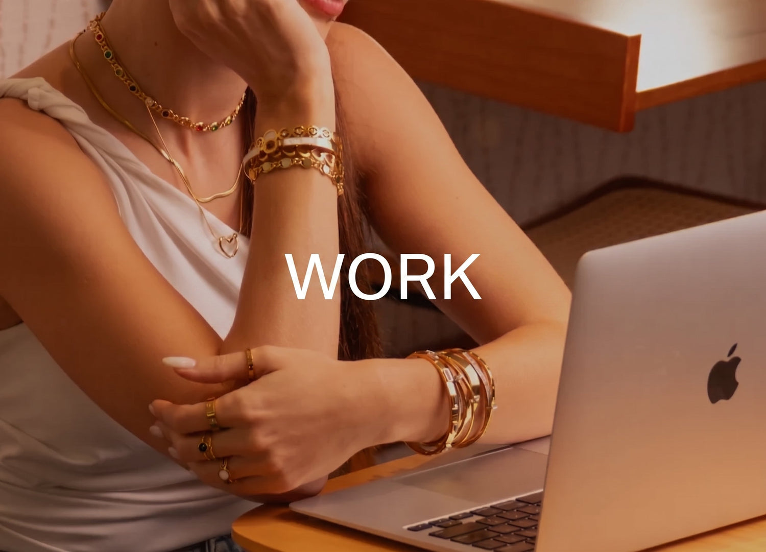 Work collection cover — provisional product image from Necklace Celina Triple Layer Mesh 18K Gold Plated