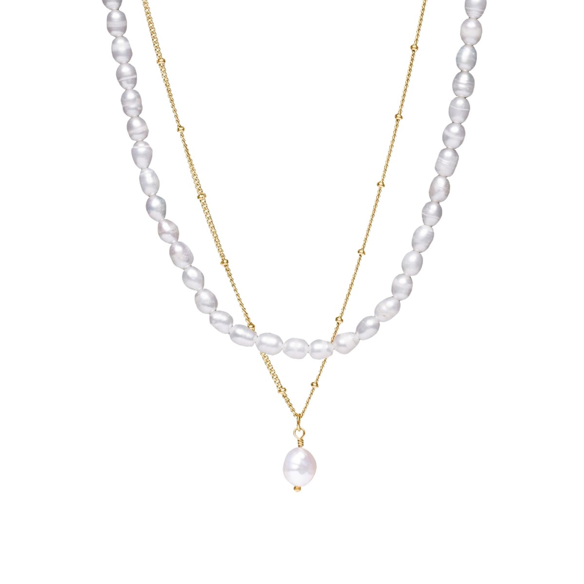 Necklace Aloha Mix Double 18K Gold Plated in 18K gold-plated – Meiva necklace