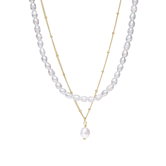 Necklace Aloha Mix Double 18K Gold Plated in 18K gold-plated – Meiva necklace
