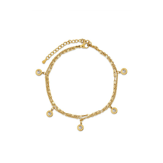 Anklet Atlas Zircônia 18K Gold Plated jewelry detail 1
