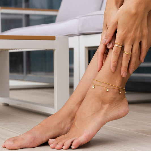 Anklet Atlas Zircônia 18K Gold Plated jewelry detail 2