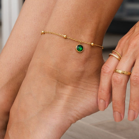 Anklet EsmeralPendant 18K Gold Plated jewelry detail 2