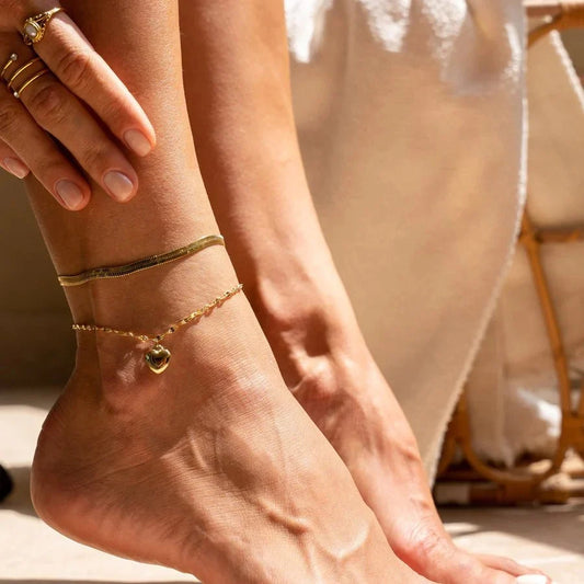 Anklet Love 18K Gold Plated jewelry detail 2