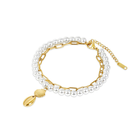 Anklet Noronha Pearl 18K Gold Plated jewelry detail 1