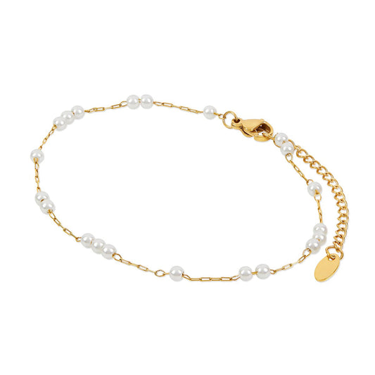 Anklet Pearl DelicaBanhain 18K Gold jewelry detail 1