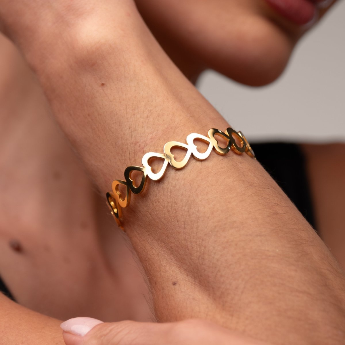 Bangle Adored Cuff Bracelet 18K Gold-Plated in 18K gold-plated – Meiva bracelet view 3