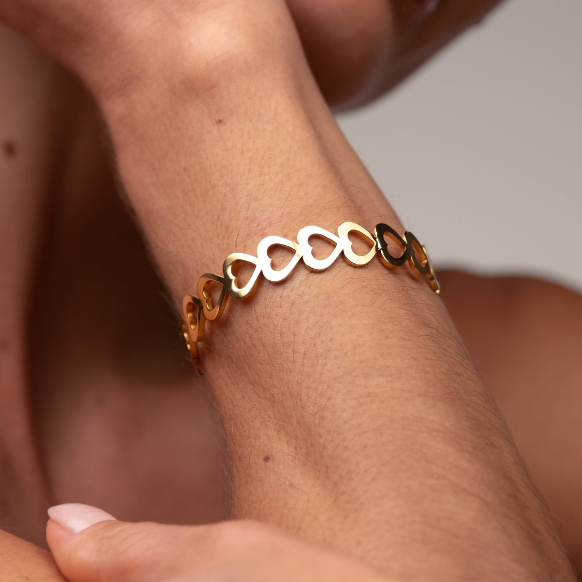 Bangle Adored Cuff Bracelet 18K Gold-Plated in 18K gold-plated – Meiva bracelet view 4