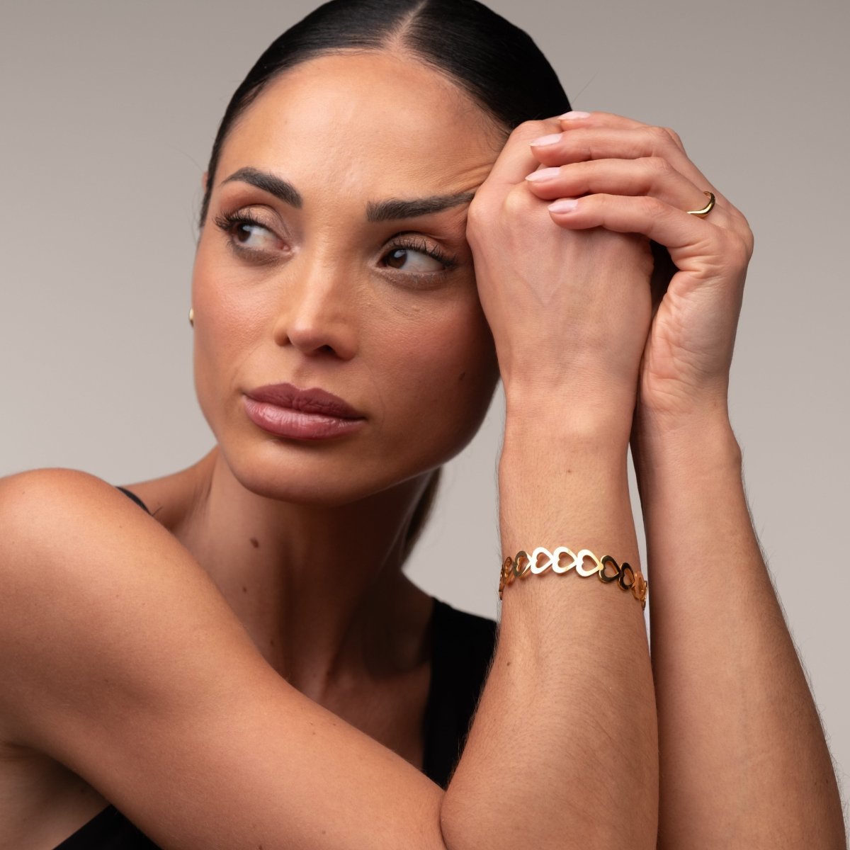 Bangle Adored Cuff Bracelet 18K Gold-Plated in 18K gold-plated – Meiva bracelet view 6