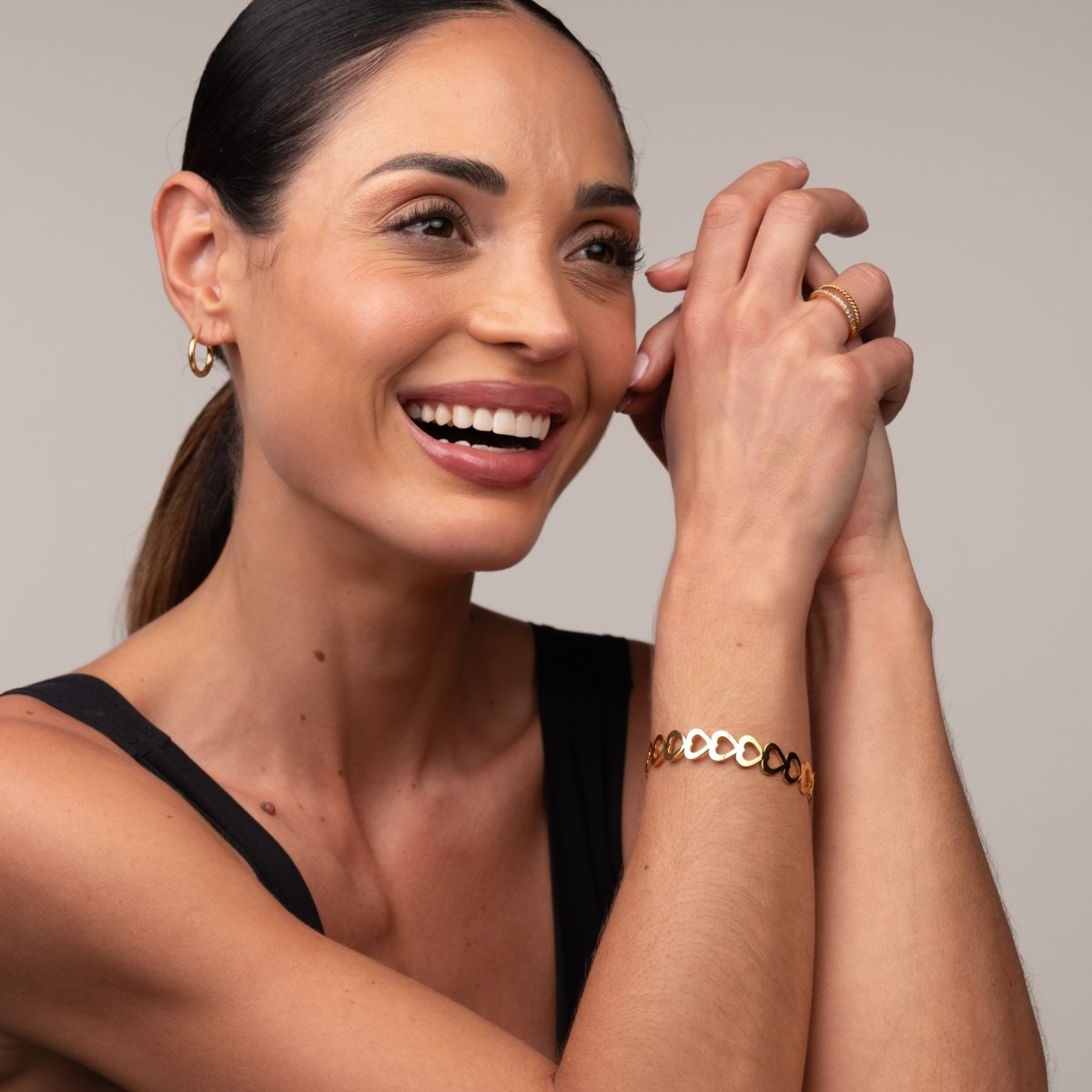 Bangle Adored Cuff Bracelet 18K Gold-Plated in 18K gold-plated – Meiva bracelet view 8