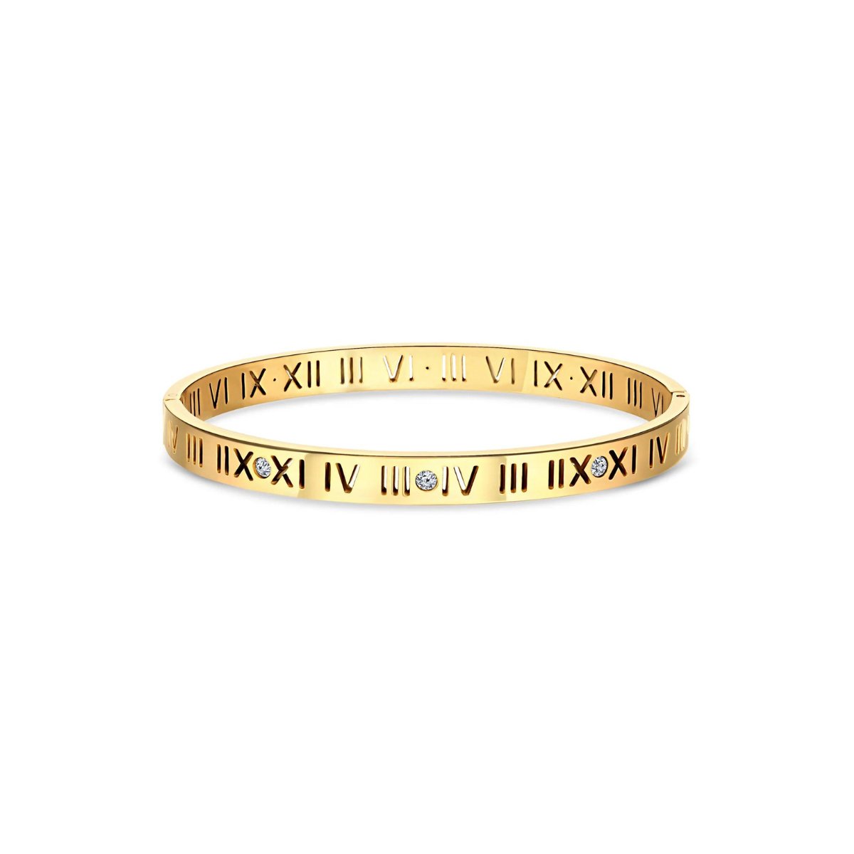 Bangle Roman Numeral Cuff Bracelet 18K Gold-Plated in 18K gold-plated – Meiva bracelet
