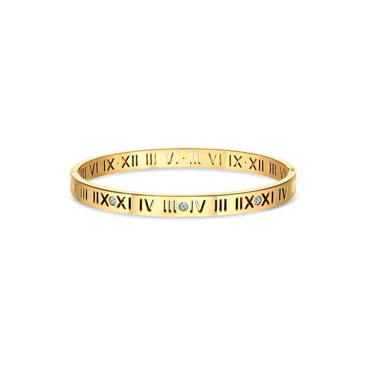 Bangle Roman Numeral Cuff Bracelet 18K Gold-Plated in 18K gold-plated – Meiva bracelet
