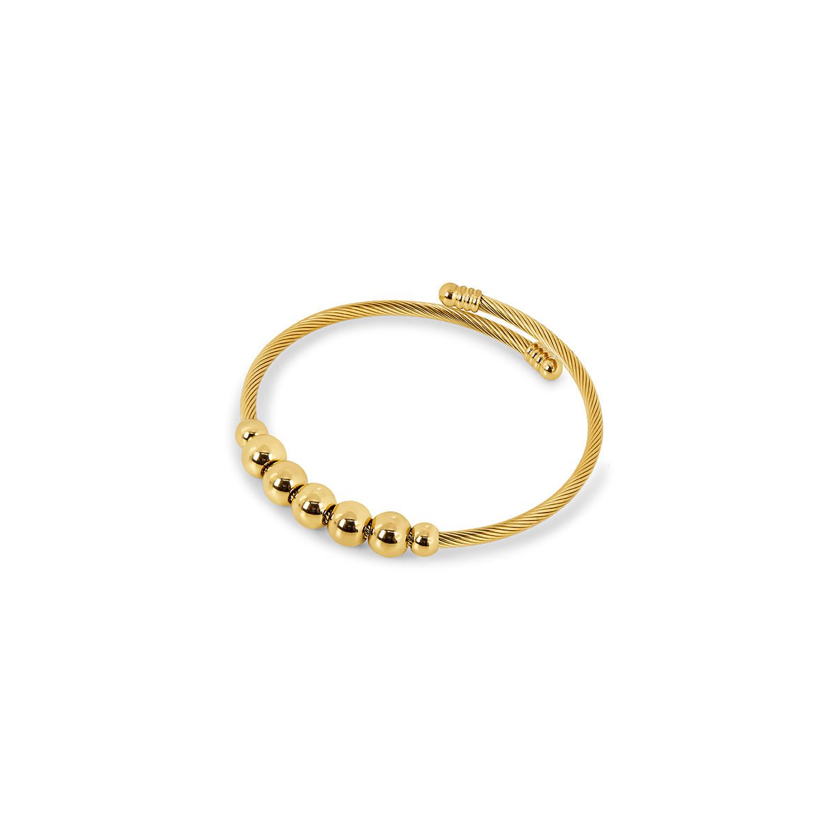 Bangle Adjustable Anti-Stress Sphere Cuff Bracelet 18K Gold Plated in 18K gold-plated – Meiva bracelet