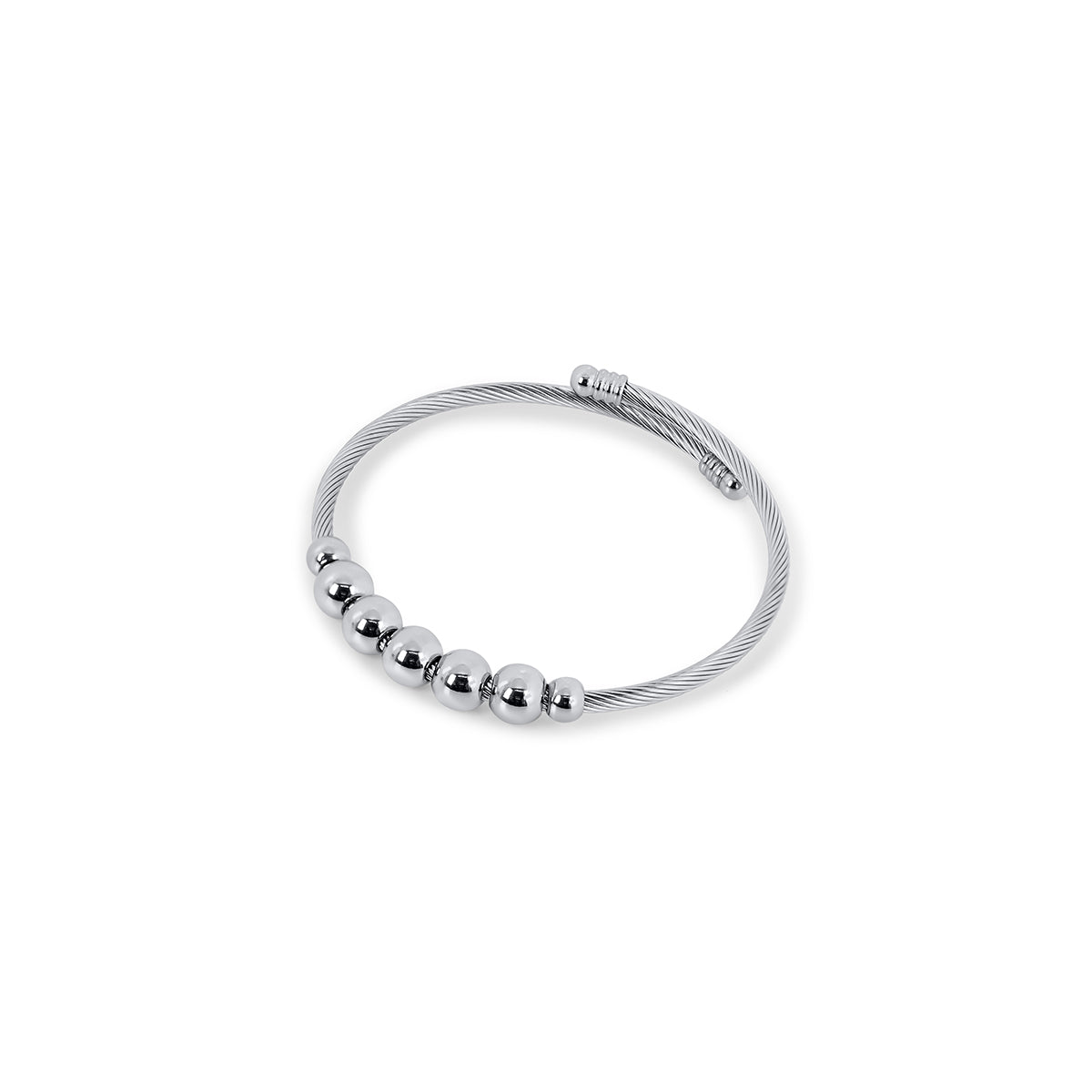 Bangle Adjustable Anti-Stress Sphere Cuff Bracelet Silver – Meiva bracelet
