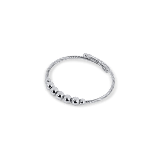 Bangle Anti-stress Ajustável Esferas - Silver bracelet detail 1