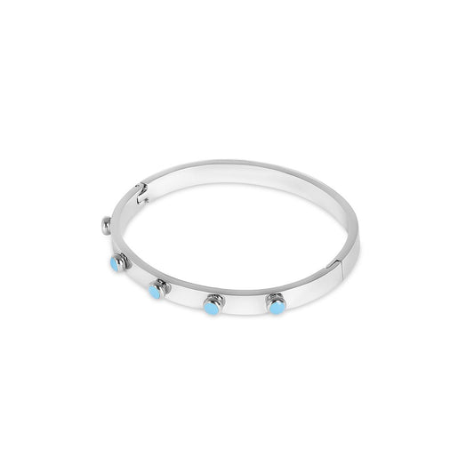 Bangle Aqua Stone - Silver bracelet detail 1