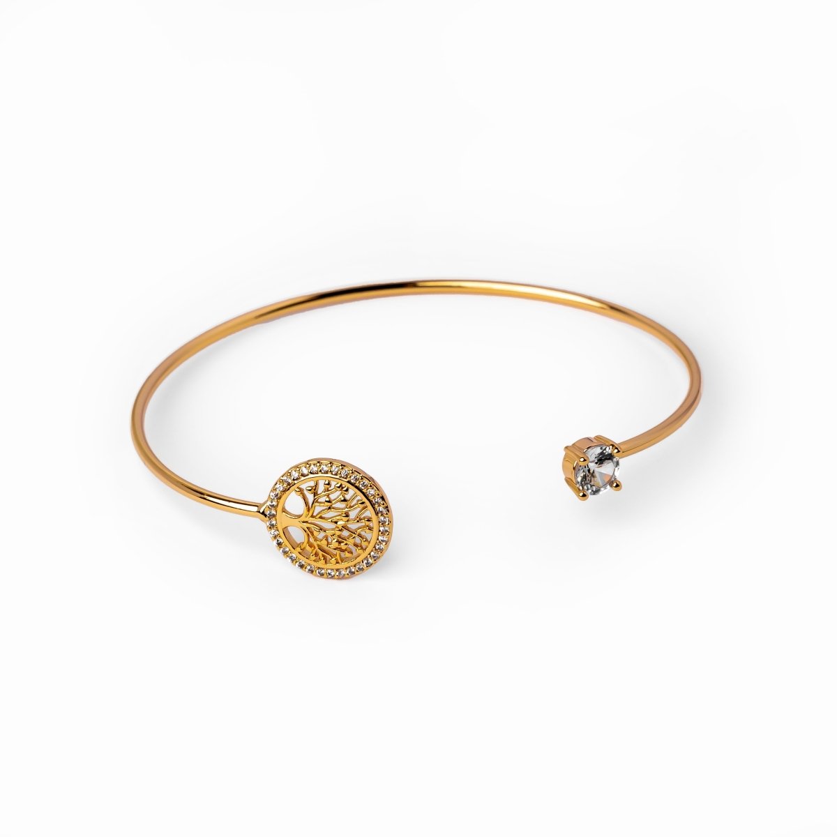 Bangle Tree of Life Cuff Bracelet 18K Gold Plated in 18K gold-plated – Meiva bracelet