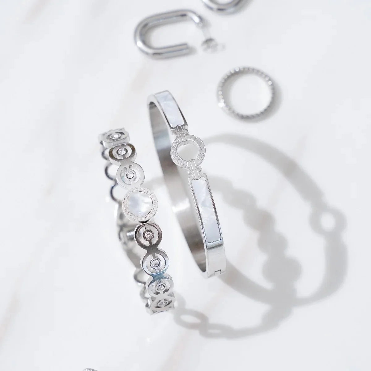 Bangle Aura Cuff Bracelet Silver – Meiva bracelet view 3