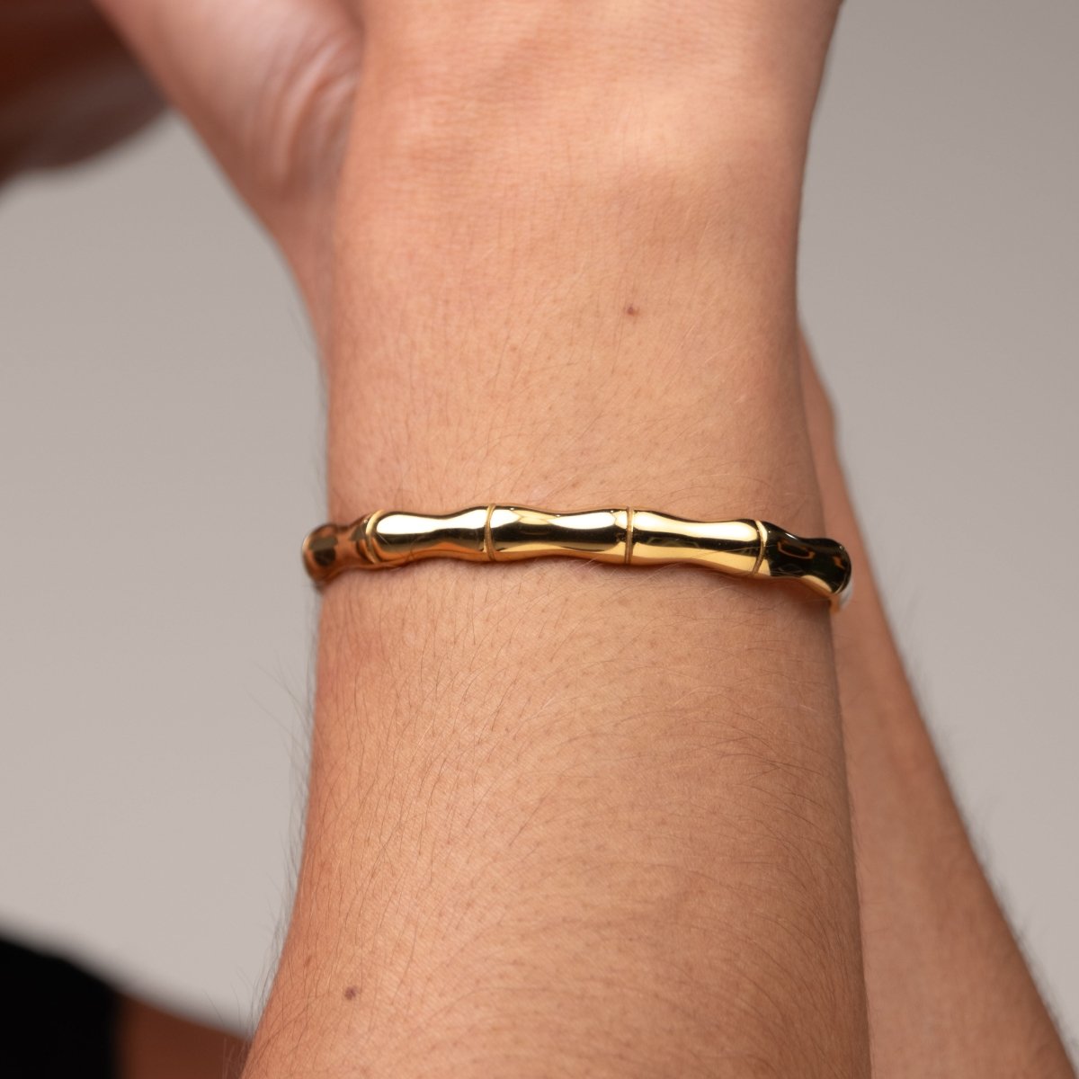 Bangle Bamboo Bracelet Gold Plated 18K in 18K gold-plated – Meiva bracelet view 6