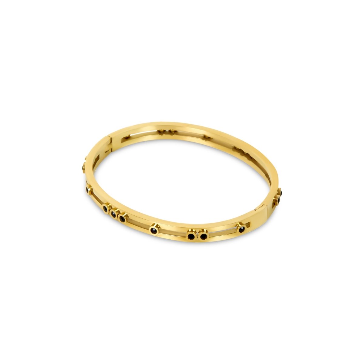 Bangle Black Studs 18K Gold-Plated Cuff Bracelet in 18K gold-plated – Meiva earrings